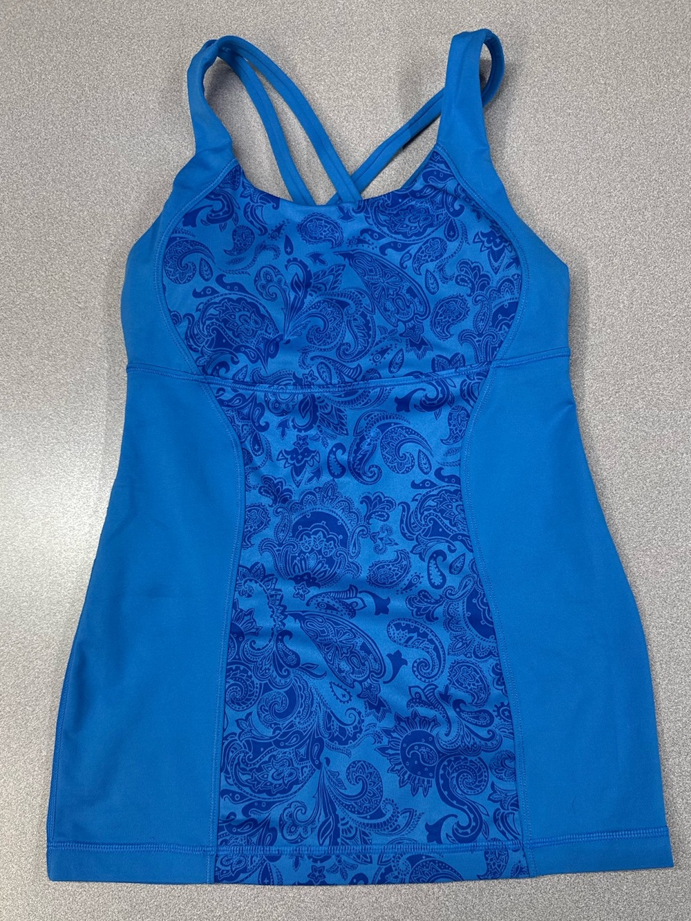 Lululemon Energy Tank Blue Paisley Cornflower Strappy Women's Tank Top